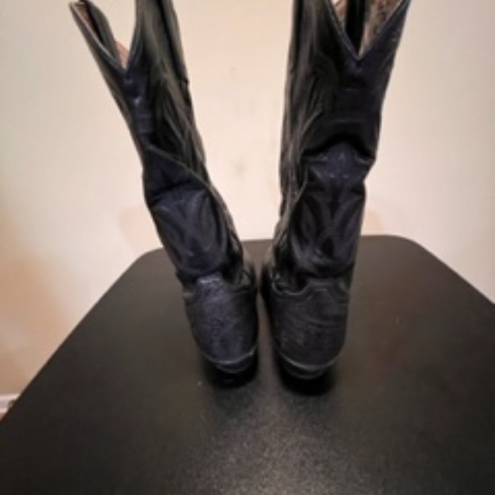 Tony Lama size 8 black western boots - Picture 3 of 11